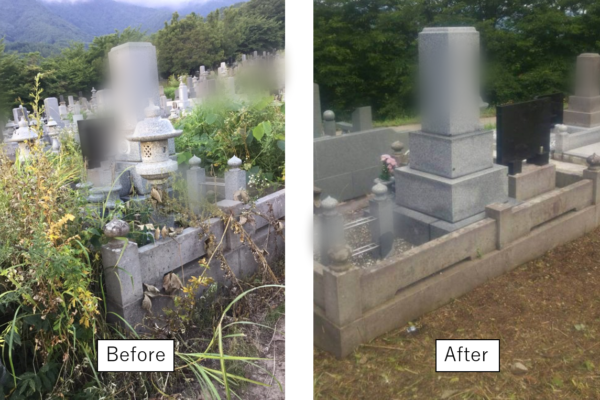 長野県でお墓の草刈り、お掃除なども代行しております！
